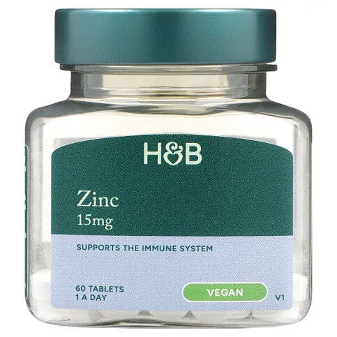 H&B 60 Zinc 15mg Tablets 1 a Day