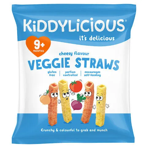 Kiddylicious Cheesy Flavour Veggie Straws 9+ Months 12g