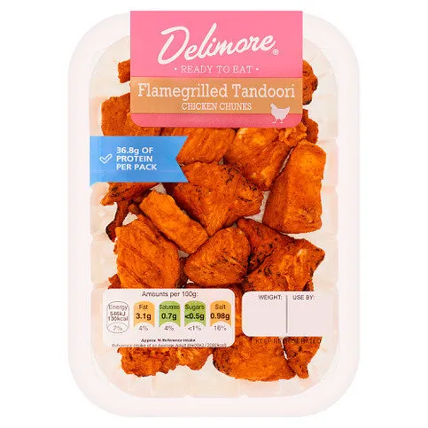 Delimore Flamegrilled Tandoori Chicken Chunks 160g
