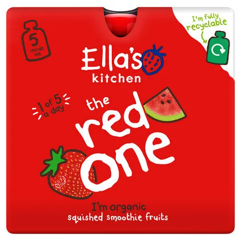 Ella's Kitchen the Red One Squished Smoothie Fruits 5 x 90g (450g)
