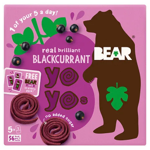 Bear Real Fruit Yoyos Brilliant Blackcurrant 5 x 20g