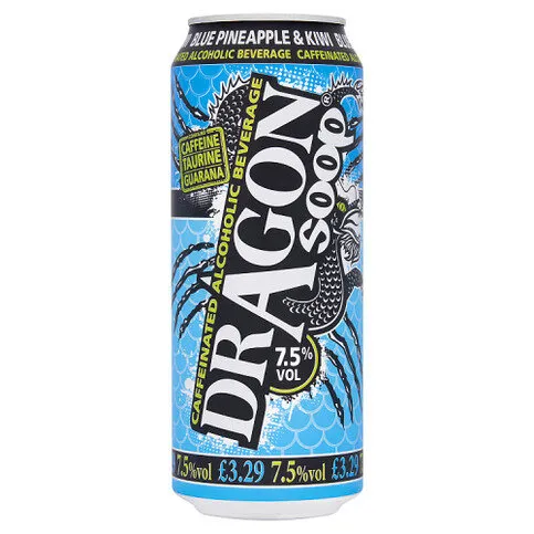 Dragon Soop Caffeinated Alcoholic Beverage Blue Pineapple & Kiwi 500ml