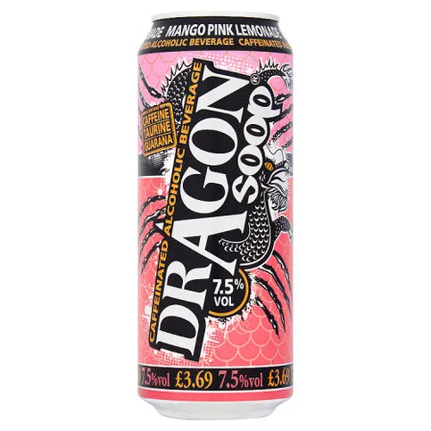 Dragon Soop Mango Pink Lemonade Caffeinated Alcoholic Beverage 500ml