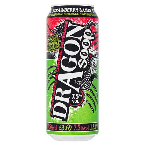 Dragon Soop Strawberry & Lime Caffeinated Alcoholic Beverage 500ml