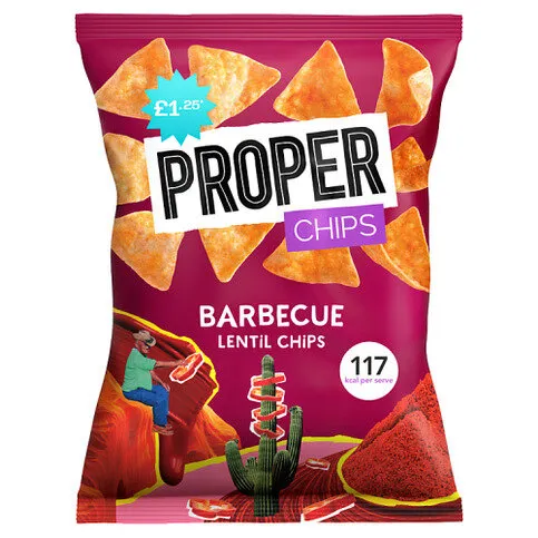 Proper Barbecue Lentil Chips 50g