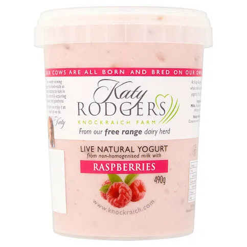 Katy Rodgers Live Natural Yogurt with Raspberries 490g