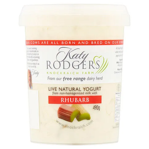 Katy Rodger's Natural Yogurt with Rhubarb 490g