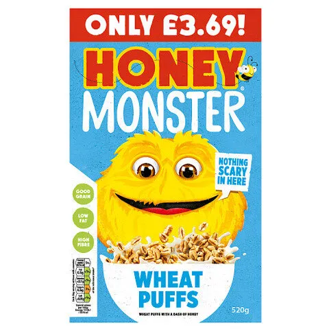 Honey Monster Wheat Puffs 520g