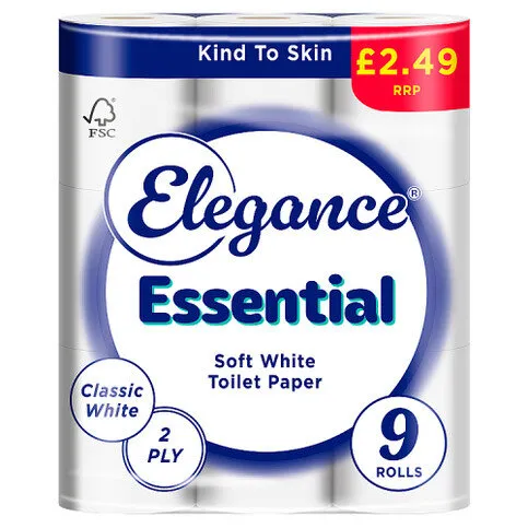 Elegance 9 Essential Soft White Toilet Paper