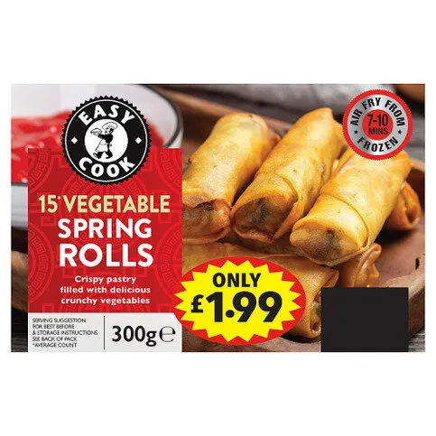 Easy Cook 15 Vegetable Spring Rolls 300g