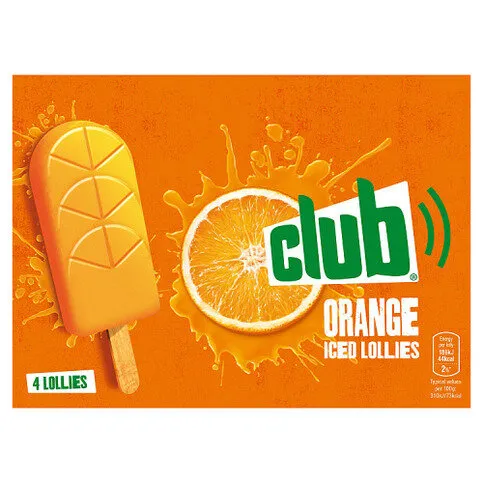 Club Orange Iced Lollies 4 x 60ml (240ml)