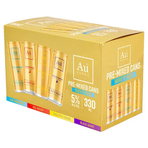 Au Vodka Pre-Mixed Variety Pack 8 x 330ml