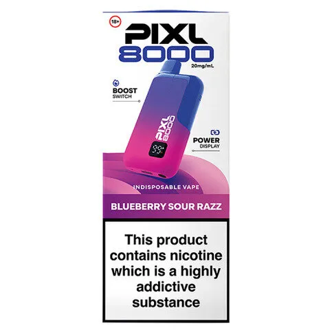 Pixl 8000 Blueberry Sour Razz Indisposable Vape 20mg/ml