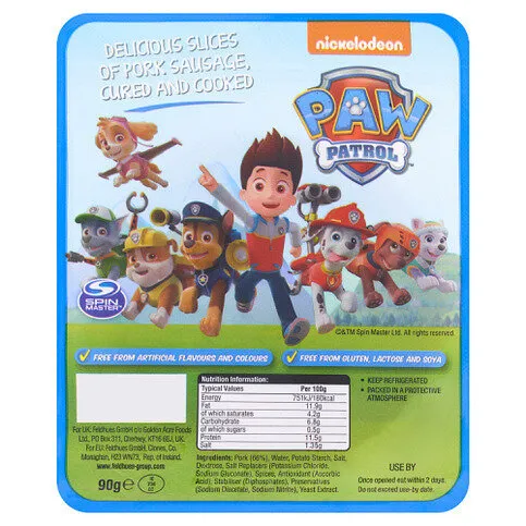 Paw Patrol Sliced Sausage 90G