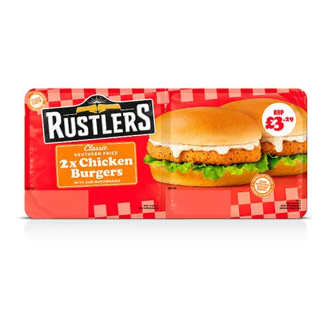 Rustlers Classic 2 Southern Fried Chicken Burgers 254g