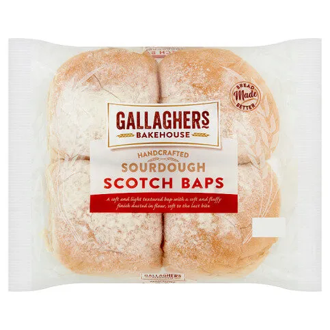 Gallaghers Bakehouse Handcrafted Sourdough Scotch Baps 280g