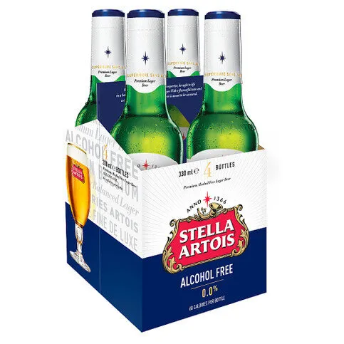 Stella Artois Alcohol Free Lager Bottles 4 x 330ml