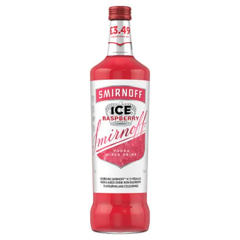 Smirnoff Ice Raspberry 4% vol Ready To Drink Premix 70cl Bottle PMP £3.49