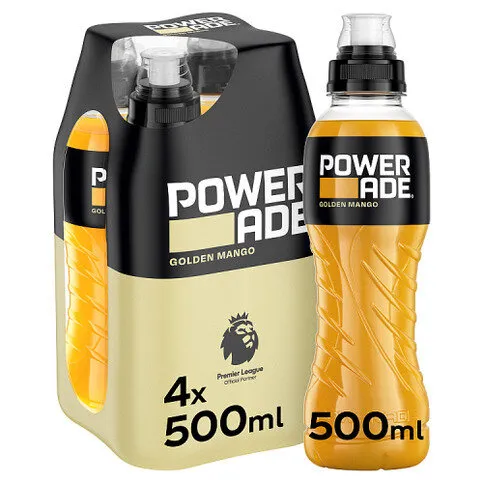 Powerade Golden Mango Sports Drink 4 x 500ml Bottles