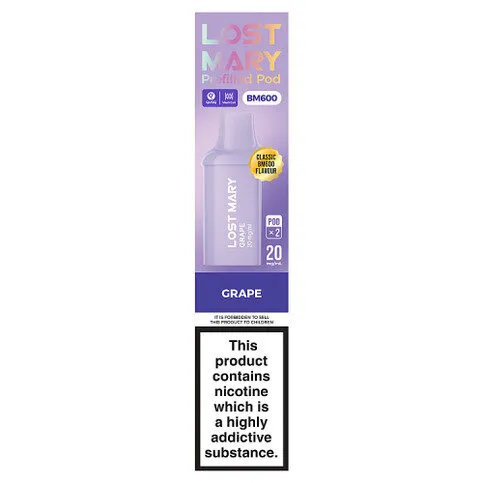 Lost Mary Classic BM600 Flavour Grape Prefilled Pod 20mg/ml