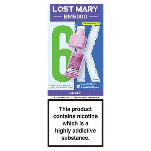 Lost Mary BM6000 Grape Refillable Pod Kit 20mg/ml