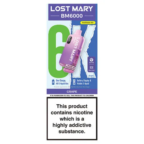 Lost Mary BM6000 Grape Refillable Kit 20mg/ml