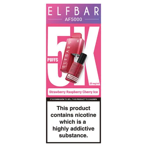 Elfbar AF5000 Strawberry Raspberry Cherry Ice Puffs 20mg