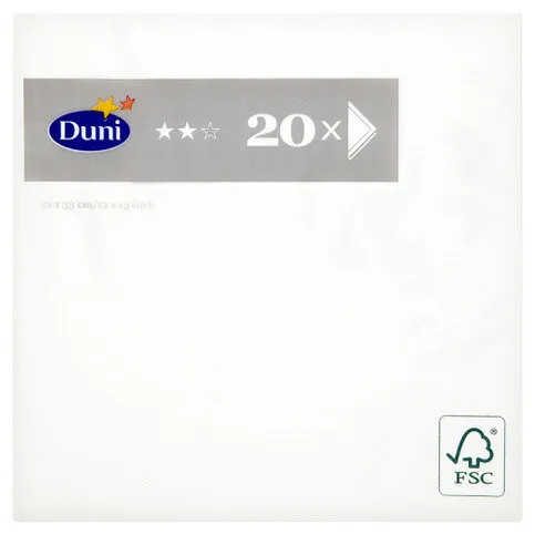 Duni 20 Napkins Icewhite 33 x 33cm