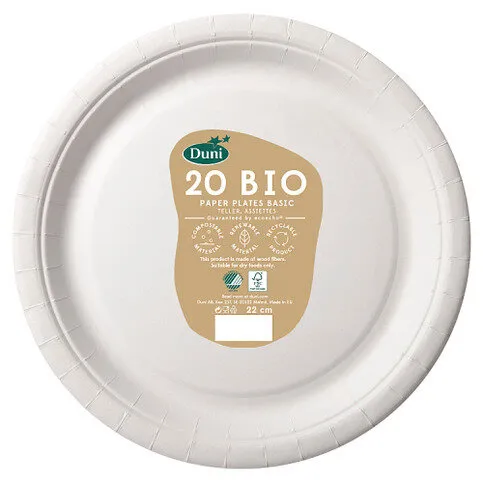 Duni 20 Bio Paper Plates Basic 22cm