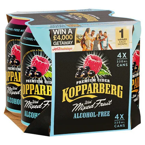 Kopparberg Alcohol-Free Premium Cider with Mixed Fruit 4 x 330ml