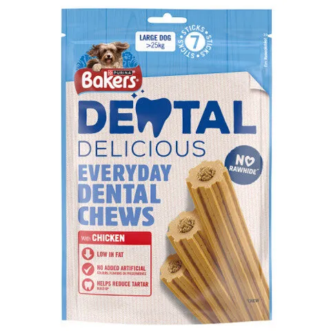 BAKERS Dental Delicious Large Chicken Dog Chews 270g