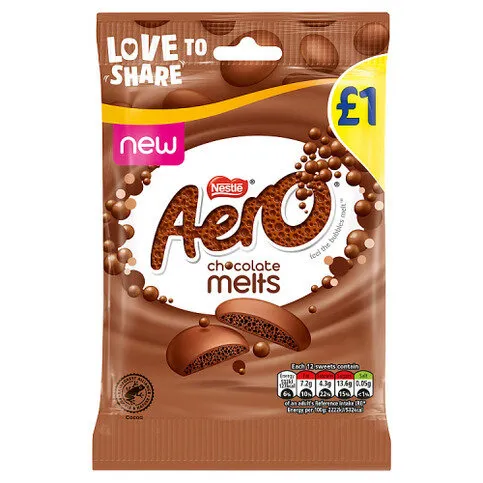 Aero Melts Milk Chocolate Sharing Bag 80g PMP £1 