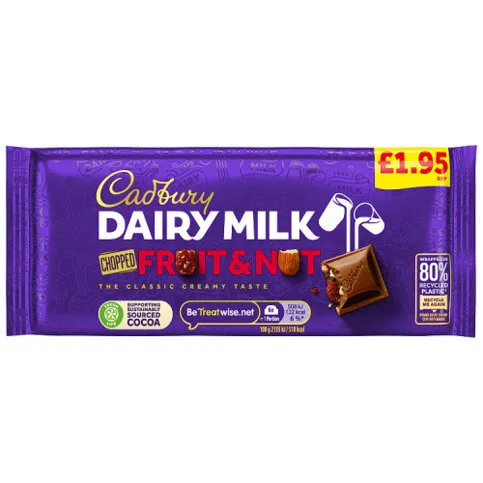 Cadbury Dairy Milk Fruit And Nut Chocolate 95g