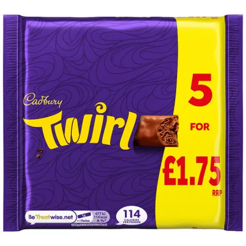 Cadbury Twirl 5 Pack - Multipack Chocolate Bars
