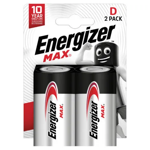 Energizer Max D Batteries Alkaline 2 Pack
