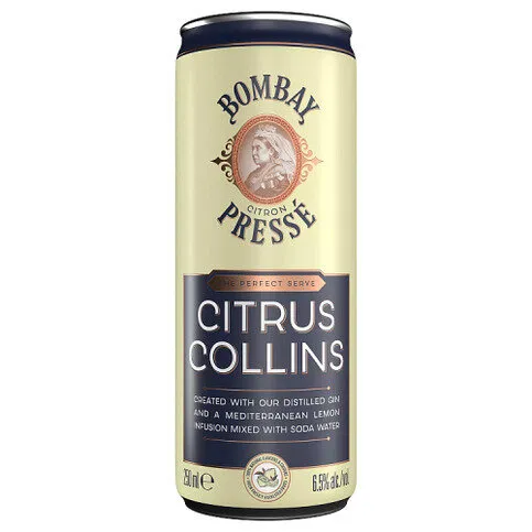 Bombay Citron Pressé Citrus Collins Premix Gin Cocktail, 25cl