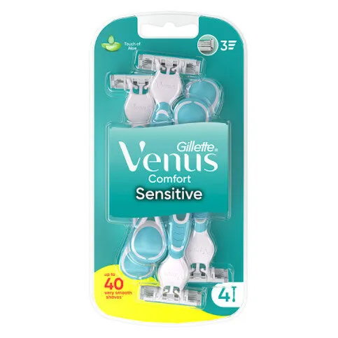Gillette Venus Comfort Sensitive Disposable Razors, Pack Of 4
