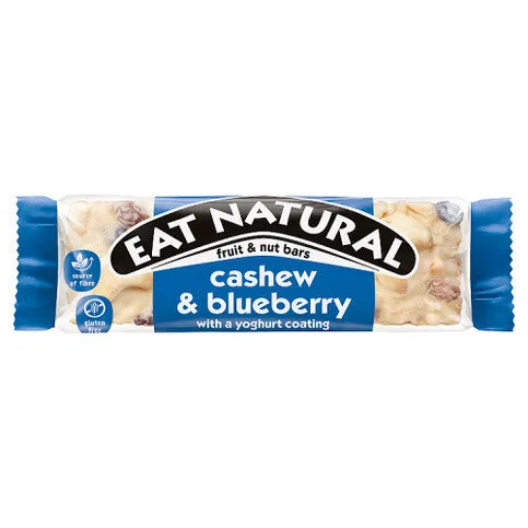 Eat Natural Cashew & Blueberry with a Yoghurt Coating Fruit & Nut Bars 40g