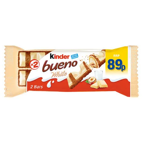 Kinder 2 Milk and Hazelnuts Bueno White 39g