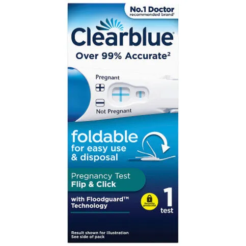 Clearblue Pregnancy Test, Flip & Click, Foldable for Easy Use, 1 Test
