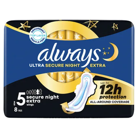 ALWAYS ULTRA TOWELS SECURE NIGHT EXTRA 8S