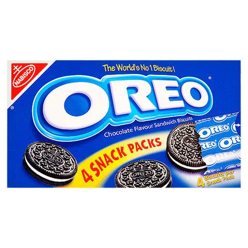 Oreo® Chocolate Flavour Sandwich Biscuits 4 SNACK PACKS 176g e