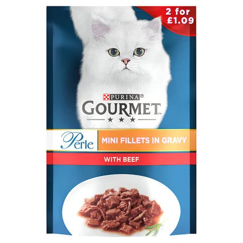Gourmet Perle Mini Fillets in Gravy with Beef 85g