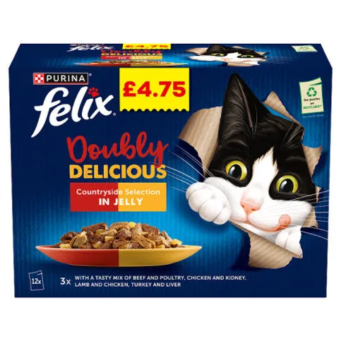 Felix Doubly Delicious Countryside Selection Wet Cat Food 12x85g