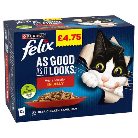 Felix As Good As It Looks Meaty Selection in Jelly 12 x 85g (1.02kg)