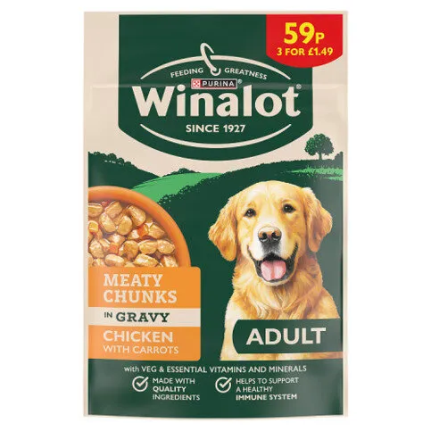 WINALOT Meaty Chunks Mixed in Gravy Chicken 100g - Dog food