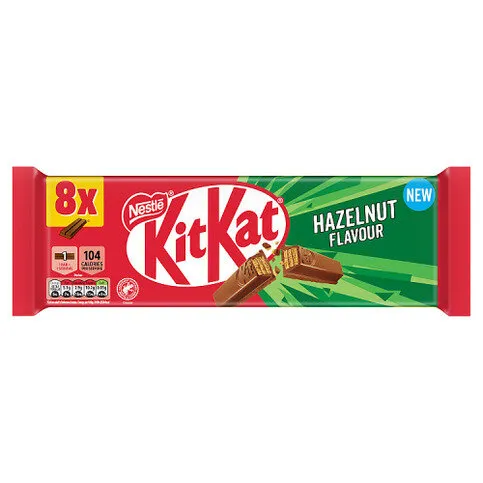 KitKat 2 Finger Hazelnut Flavour Bars 8 x 20.7g (165.6g)