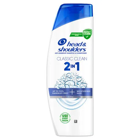 Head & Shoulders Classic Clean 2in1 Anti Dandruff Shampoo 330ml, Refreshing Clean Scent
