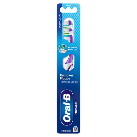 Oral-b Pro-clean Manual Toothbrush – Removes Plaque & Fights Bad Breath – Medium Bristles, 1