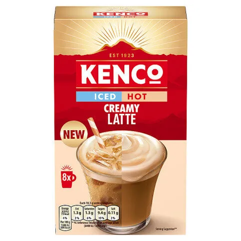 KENCO ICED/HOT COFFEE SACHETS LATTE 8PK